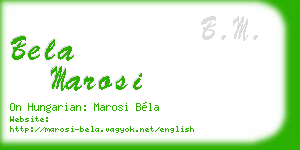 bela marosi business card